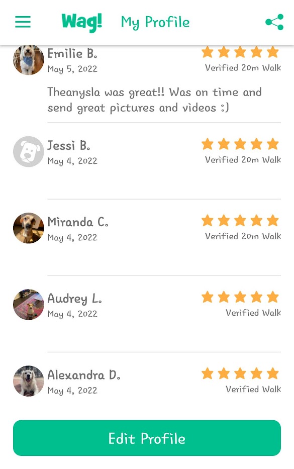 5 Star Pet Care Client Testimonials about the high quality of pet care services provided by TK as a pet sitter