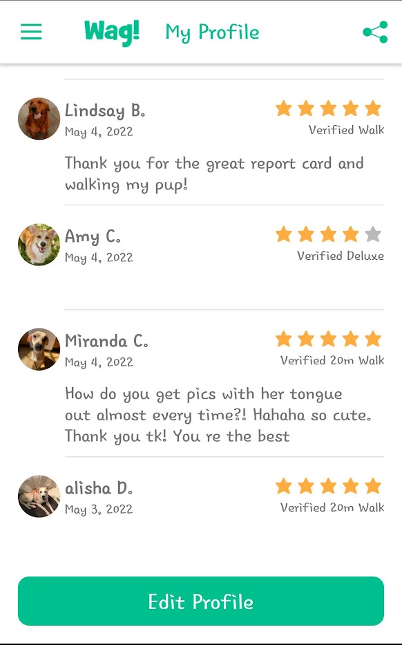 5 Star Pet Care Client Testimonials about the high quality of pet care services provided by TK as a pet sitter