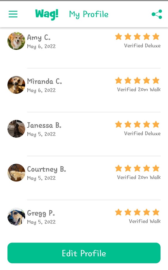 5 Star Pet Care Client Testimonials about the high quality of pet care services provided by TK as a pet sitter