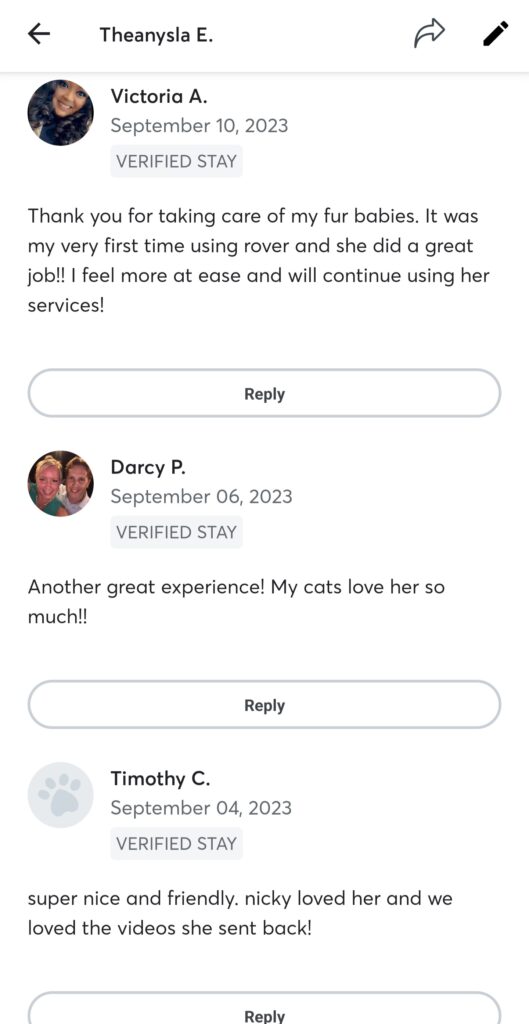 Rave Reviews from Pet Owners about TK's Quality Pet Care Services