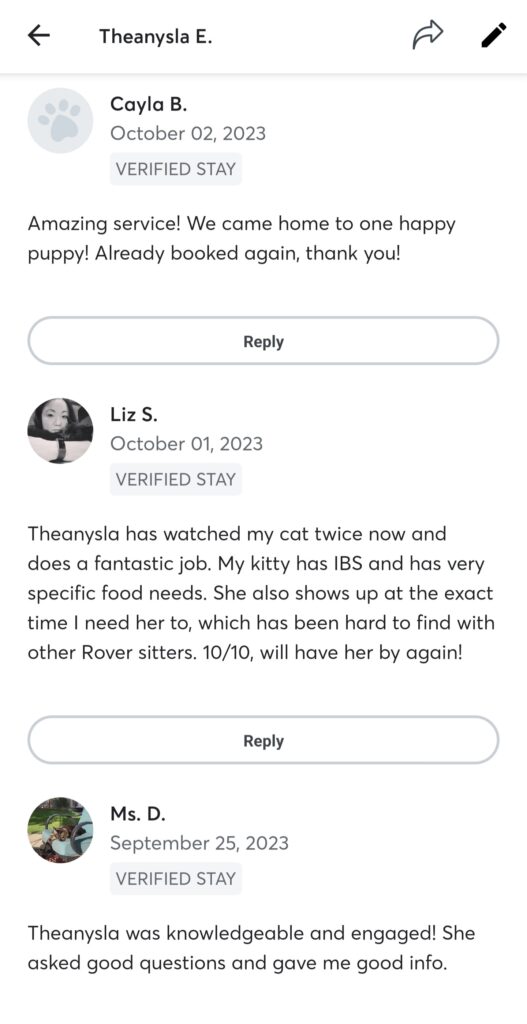 Rave Reviews from Pet Owners about TK's Quality Pet Care Services